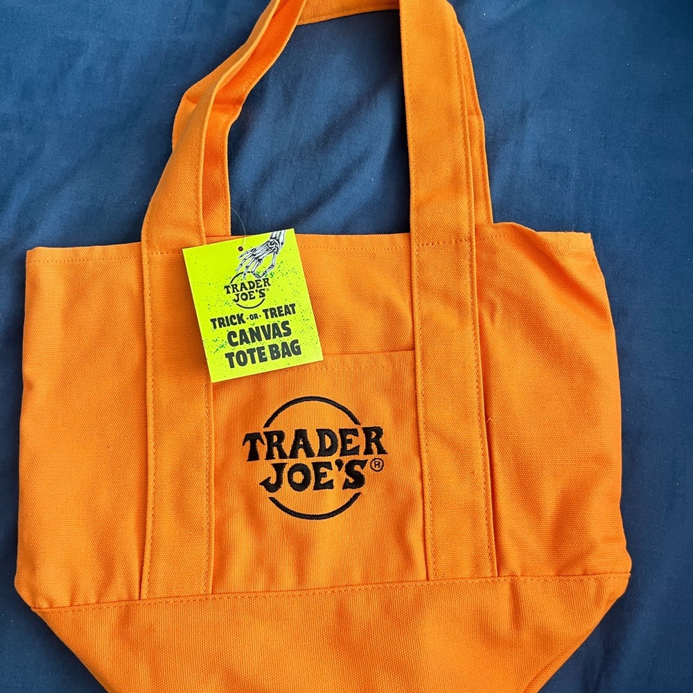 Trader Joe's Orange Canvas Tote Bag
